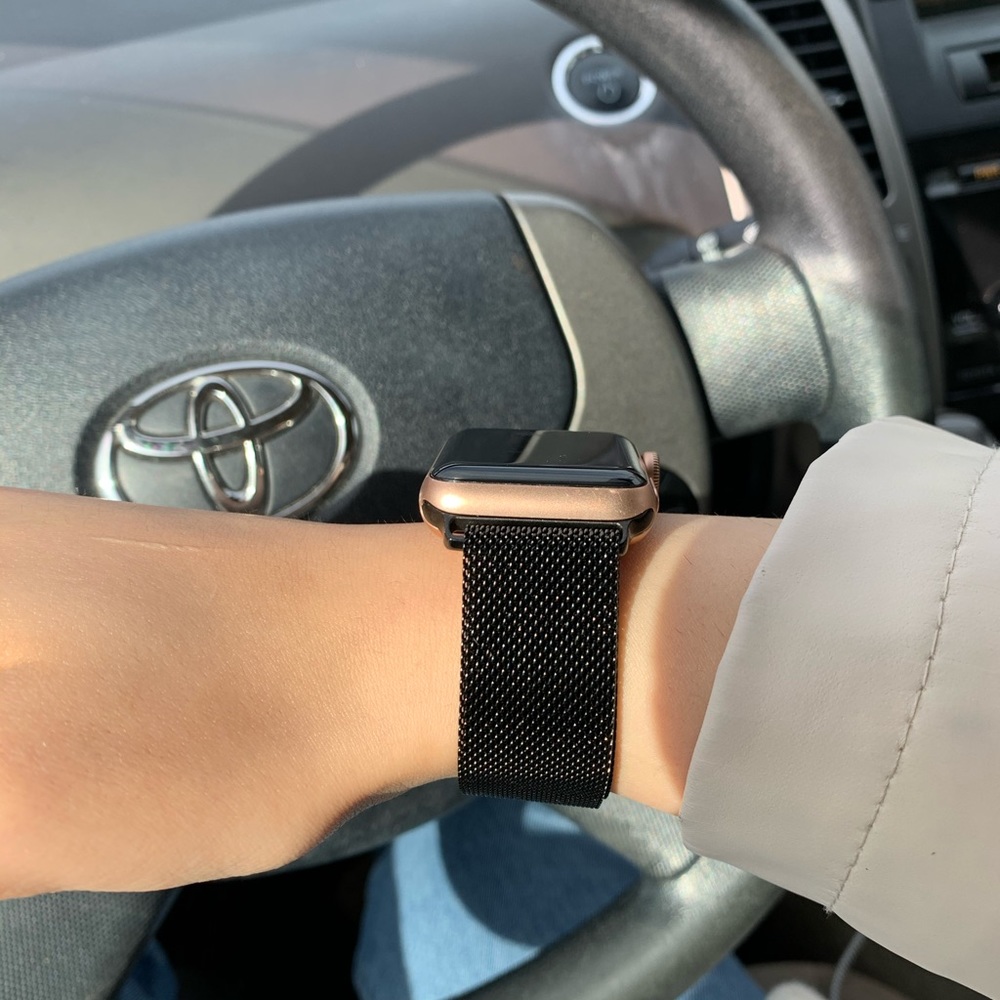Sleek black Apple Watch band Magnetic clasp